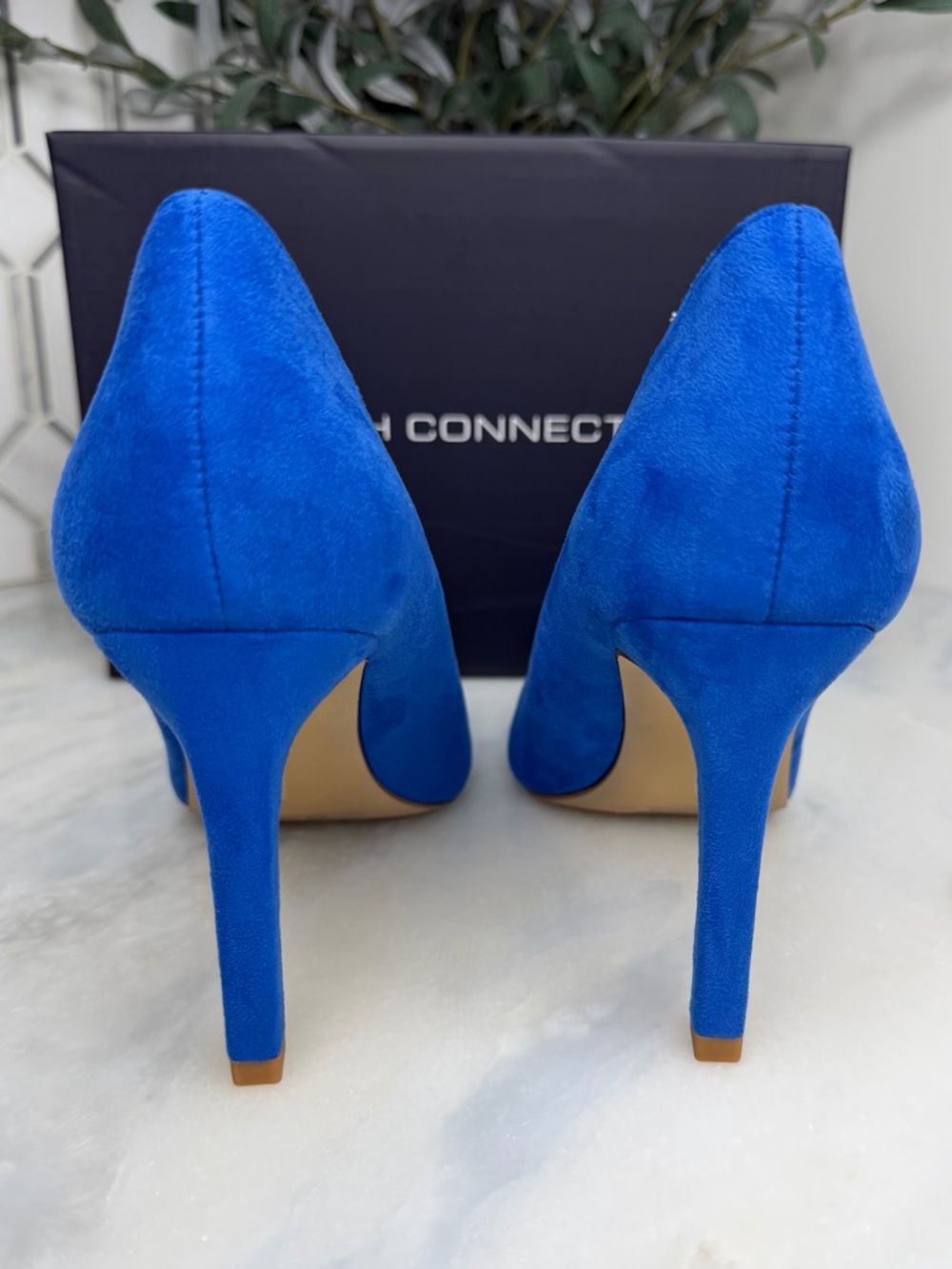 French Connection Blue Scalloped Pumps Wedding Guest Heels 7.5 - Picture 6 of 14